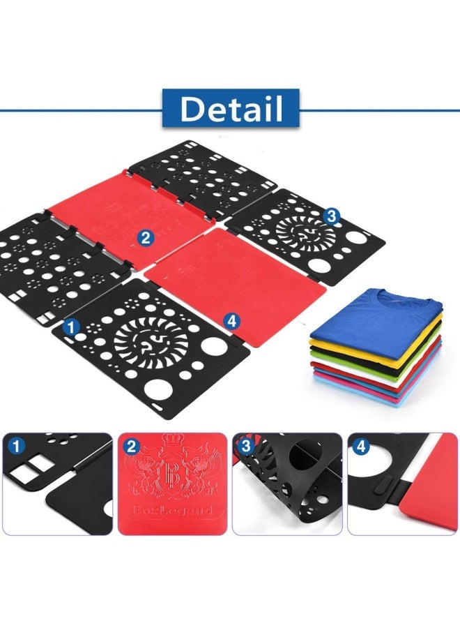 Version 3 Shirt Folding Board T Shirts Clothes Folder Durable Plastic Folding Helper Easy And Fast Folding Boards For Adults And Children Black And Red