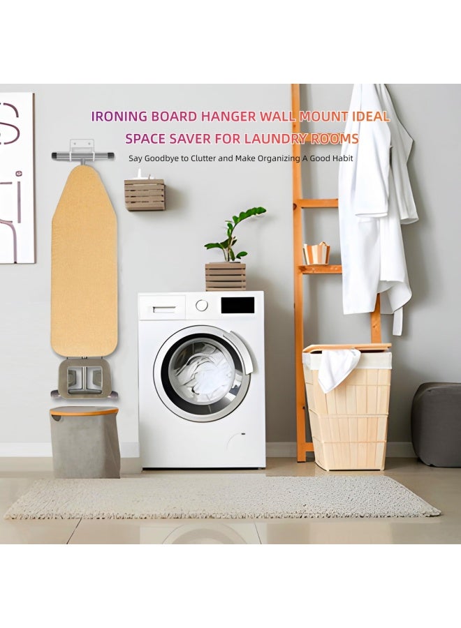 Hai Ironing Board Hanger Wall Mount Ironing Board Holder Organizer Wall Rack Wall Mounted Ironing Board Holder Shelf For Laundry Rooms White