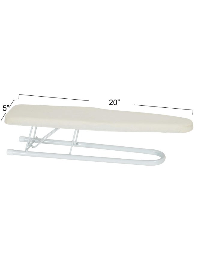 Basic Sleeve Mini Ironing Board  Natural Cover And White Finish  4.5 X 20 Ironing Surface