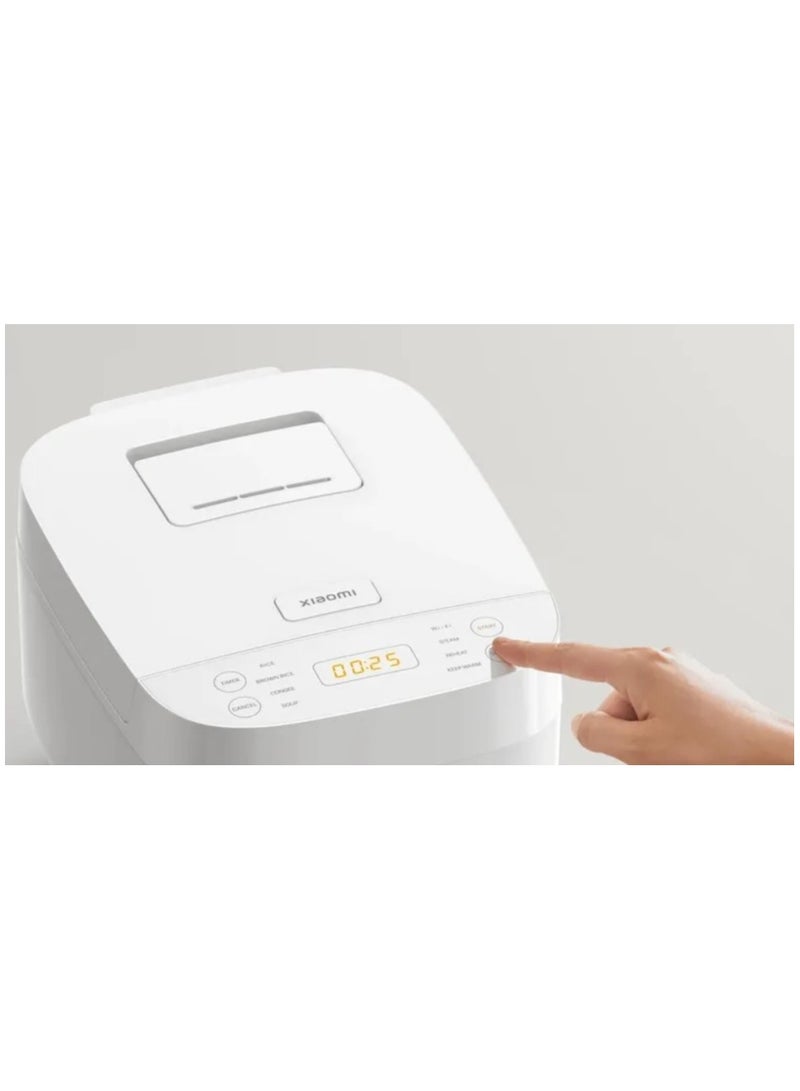 Smart Multifunctional Rice Cooker | 1L Rice Capacity | 3L Water Capacity | Mi Home App control | 3 L 675 W MFB120A-1 | BHR7925UK White