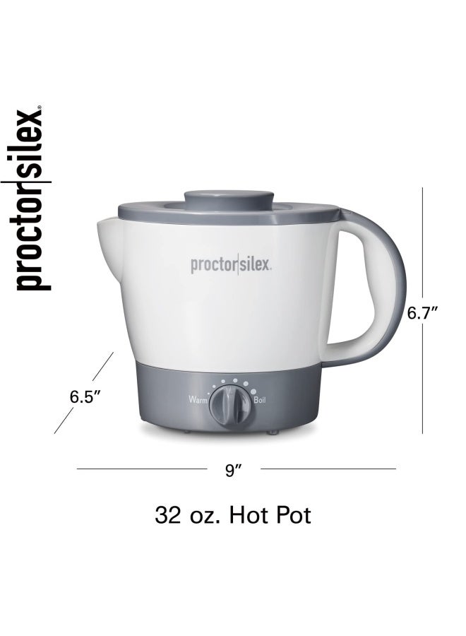32Oz Adjustable Temperature Hot Pot Electric Kettle For Tea Boiling Water Cooking Noodles And Soup White