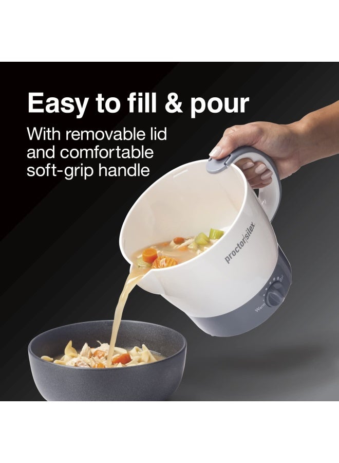 32Oz Adjustable Temperature Hot Pot Electric Kettle For Tea Boiling Water Cooking Noodles And Soup White
