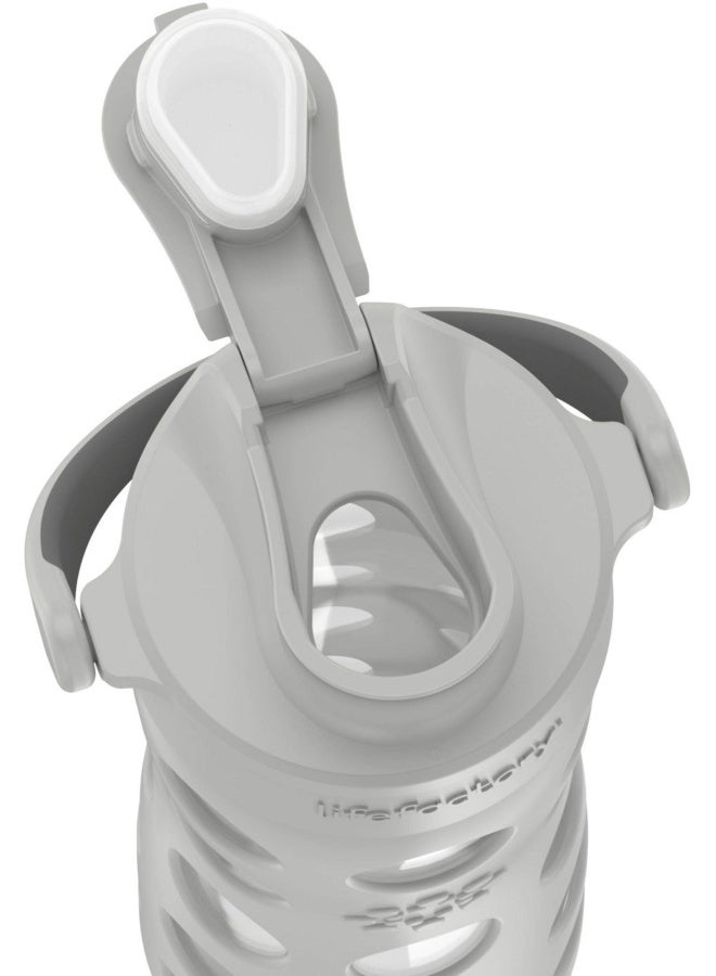 Lifefactory 16Oz Active Flip Cap  Cool Grey Glass Water Bottle