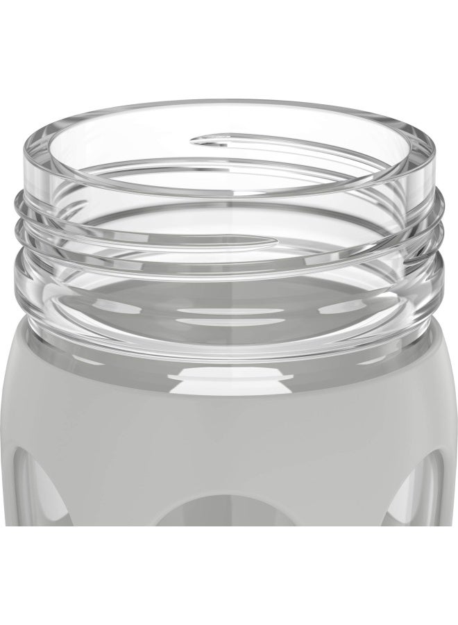 Lifefactory 16Oz Active Flip Cap  Cool Grey Glass Water Bottle