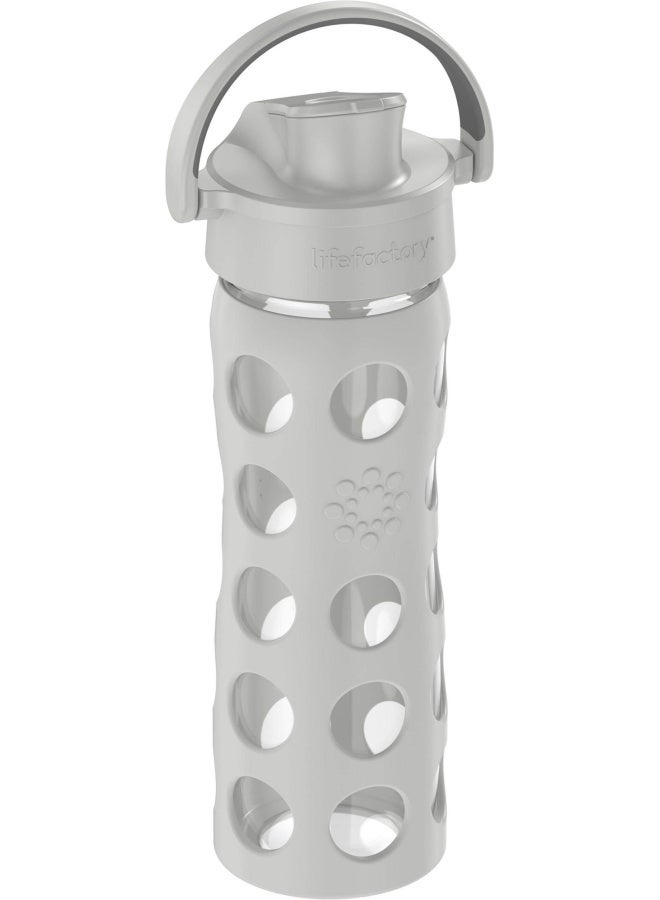 Lifefactory 16Oz Active Flip Cap  Cool Grey Glass Water Bottle