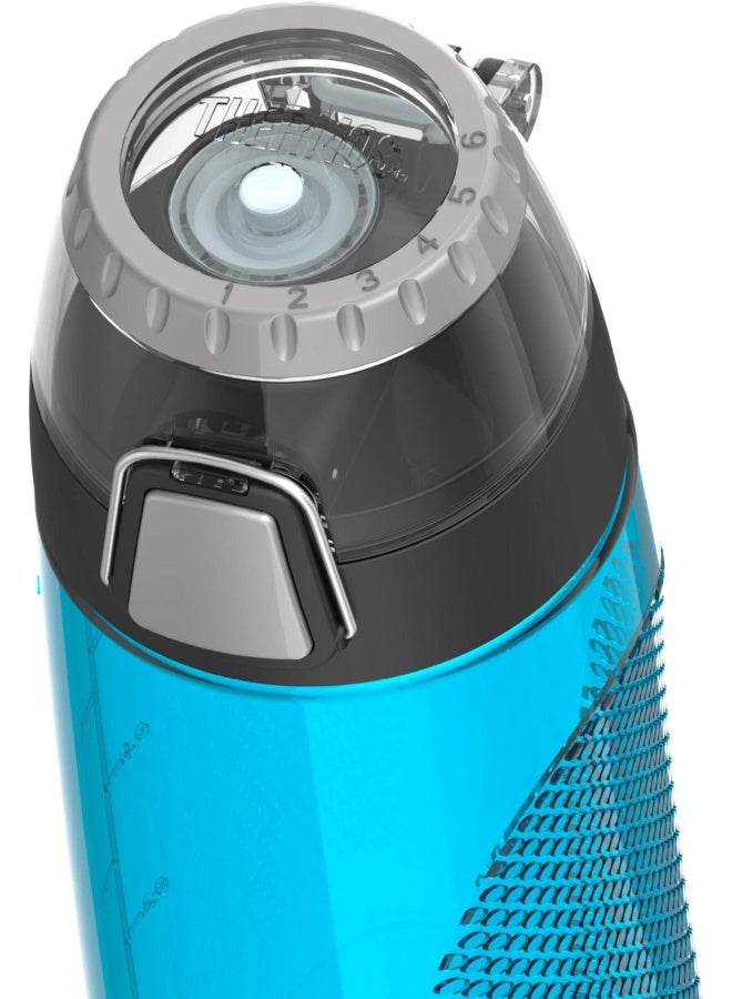 Thermos-Tritan Hydration Bottle With Rotating Intake Meter- Teal 710 Ml