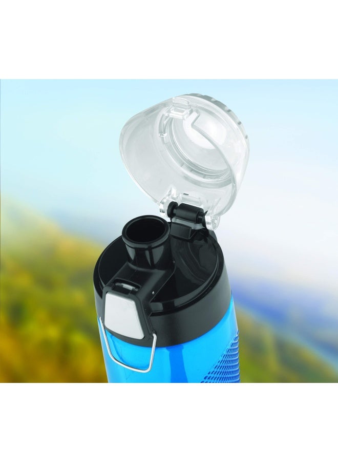 Thermos-Tritan Hydration Bottle With Rotating Intake Meter- Teal 710 Ml