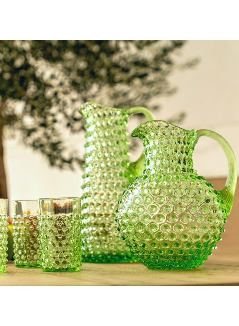 Seaglass Green Hand-blown Water Jug - Timeless Elegance for Any Setting