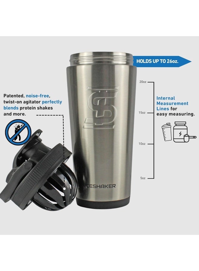 Ice Shaker 770Ml Stainless Steel Insulated Water Bottle Protein Mixing Cup - Holds Ice For 30+ Hours As Seen On Shark Tank