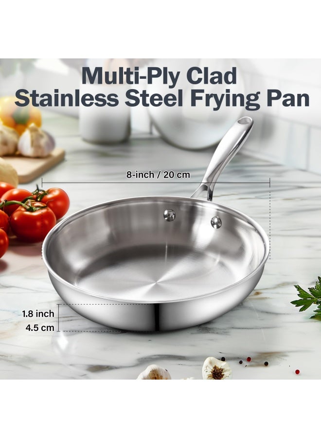 Cooks Standard - Nc-00215 Cooks Standard Multi-Ply Clad Stainless Steel Frying Pan  8 Inch  Silver