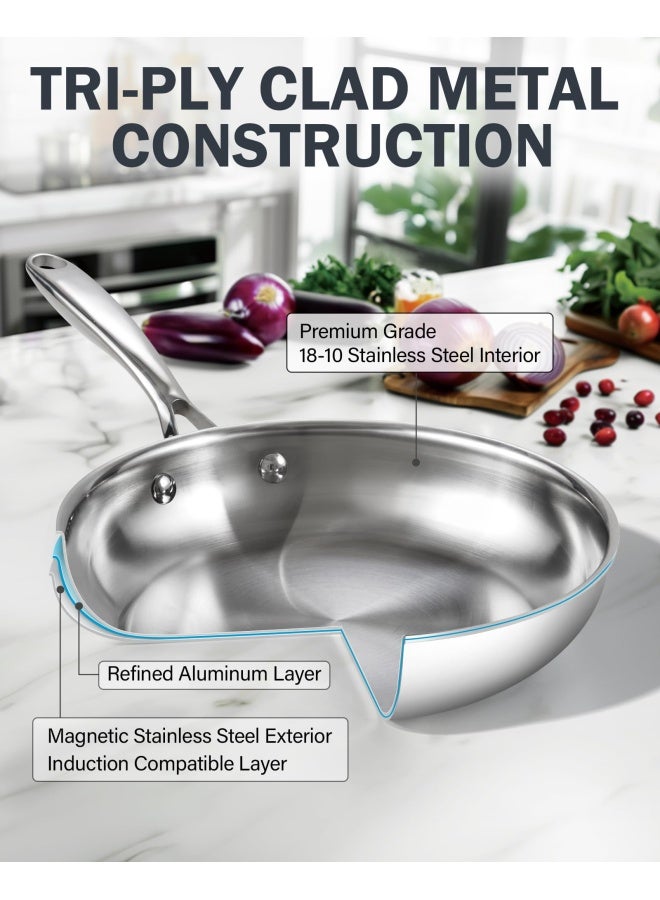 Cooks Standard - Nc-00215 Cooks Standard Multi-Ply Clad Stainless Steel Frying Pan  8 Inch  Silver