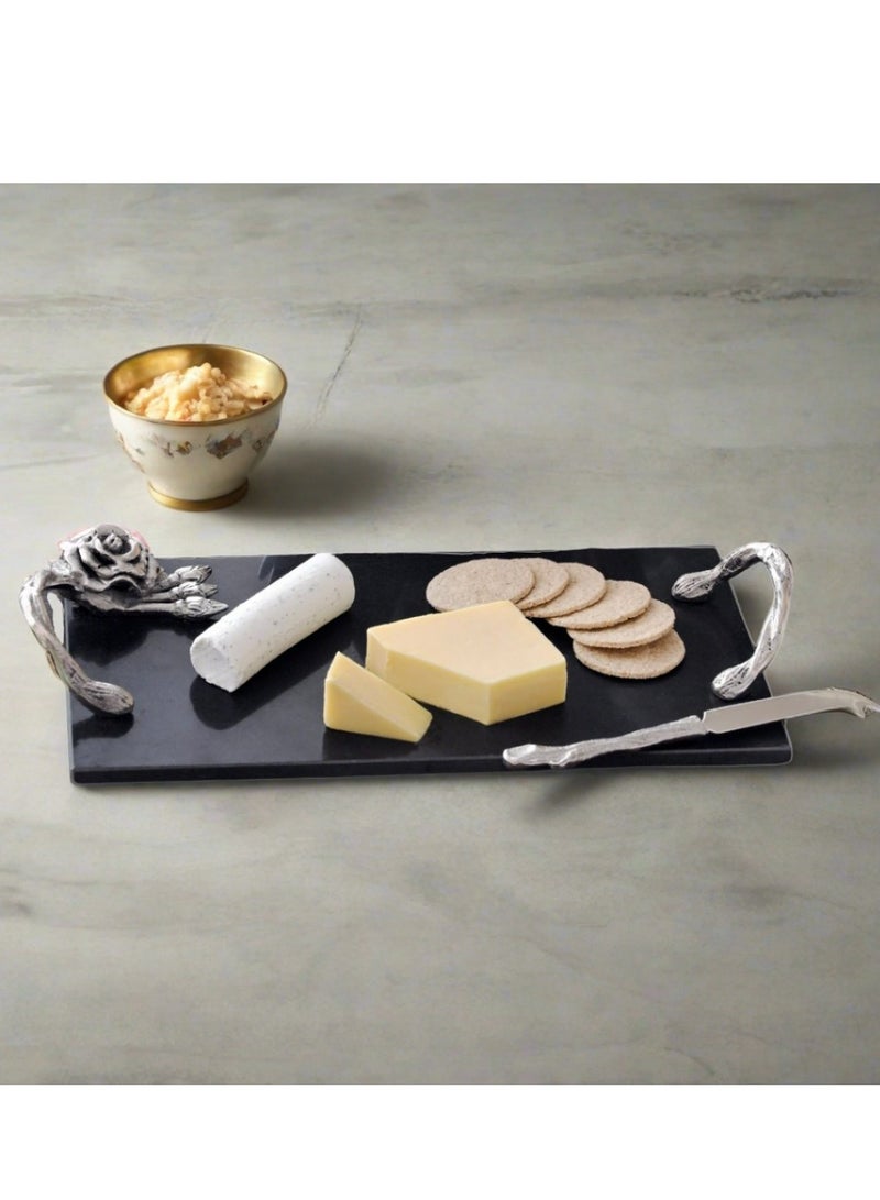 Antique Rose Marble Cheese Board & Pairing Knife