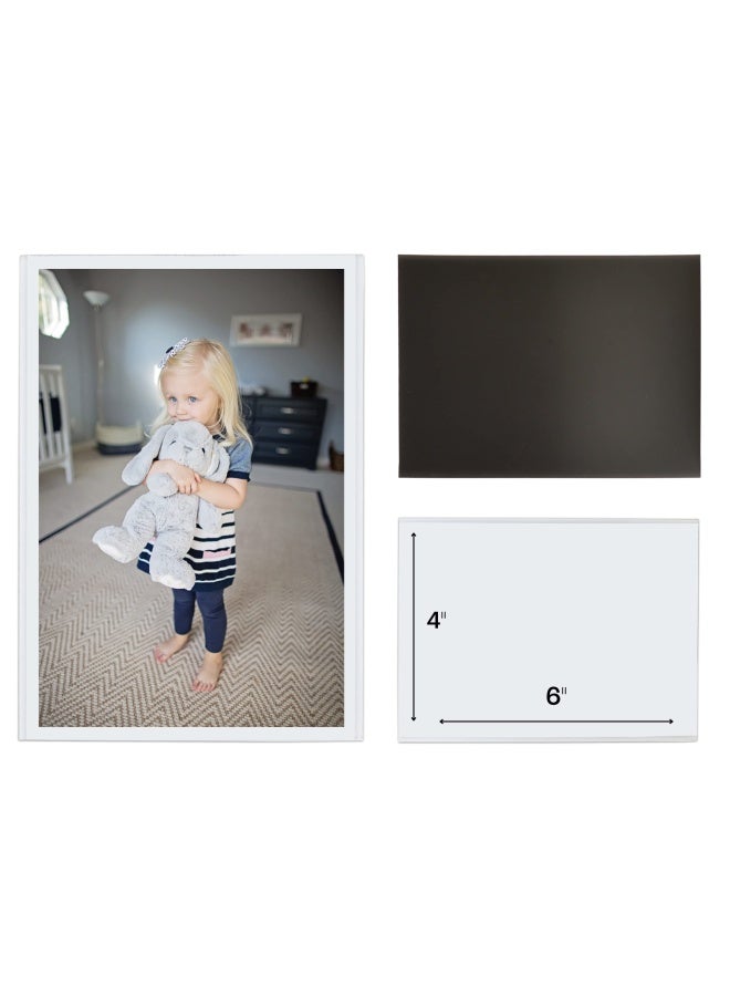 Magnetic Pocket Picture Frame  White  Holds 4 X 6 Inches Photos  10 Pack  14610