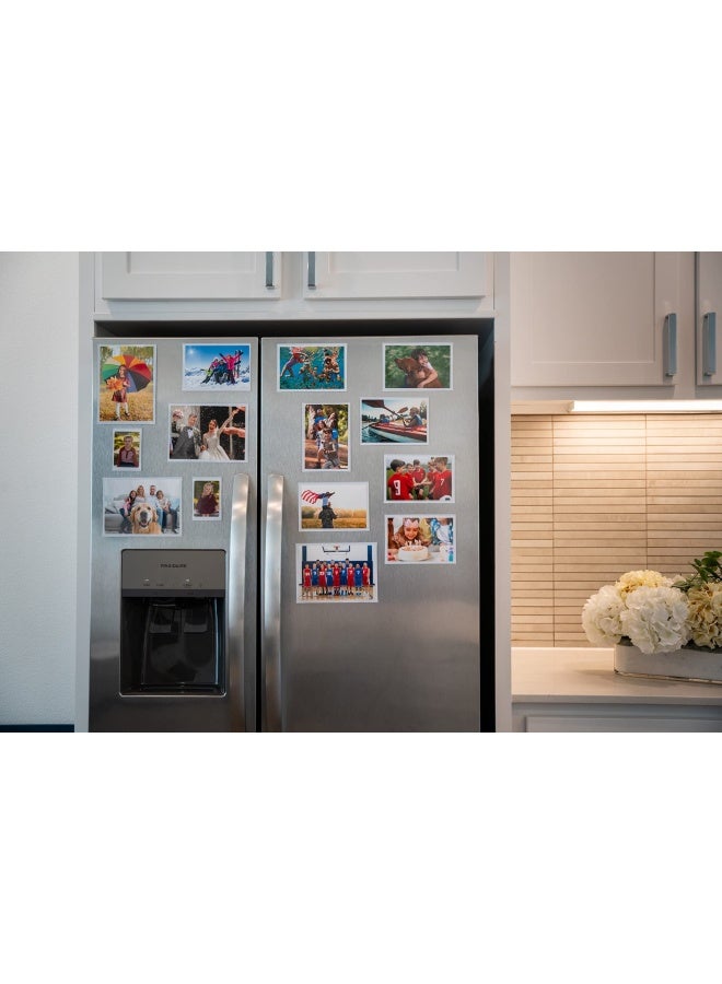 Magnetic Pocket Picture Frame  White  Holds 4 X 6 Inches Photos  10 Pack  14610