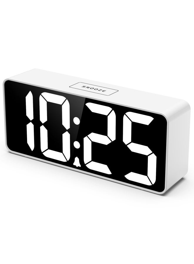 Led Digital Alarm Clock With Usb Port For Phone Charger White 9In Large