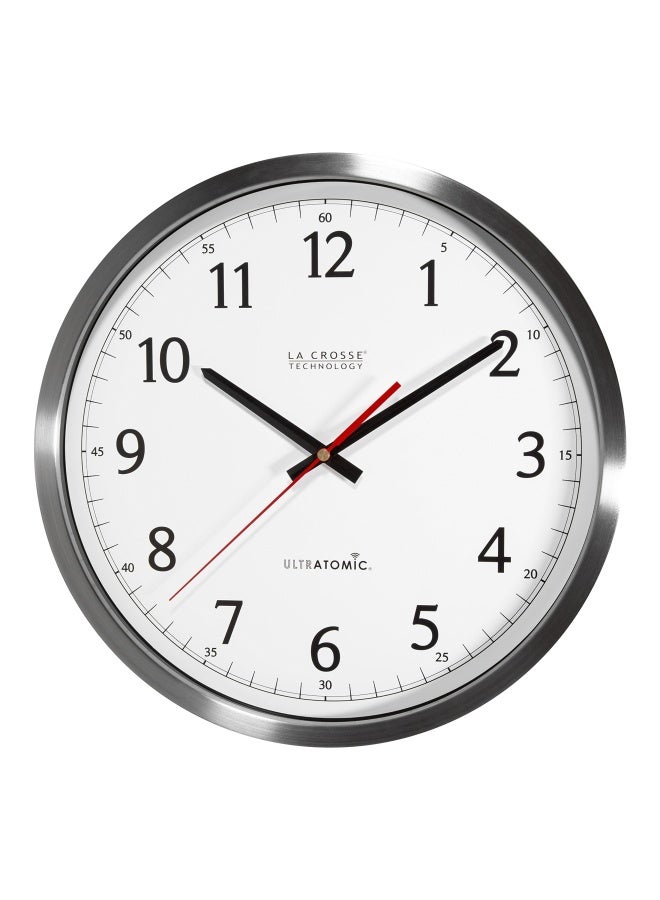 La Crosse Technology 404 1235Ua Ss 14 Inch Ultratomic Analog Stainless Steel Wall Clock
