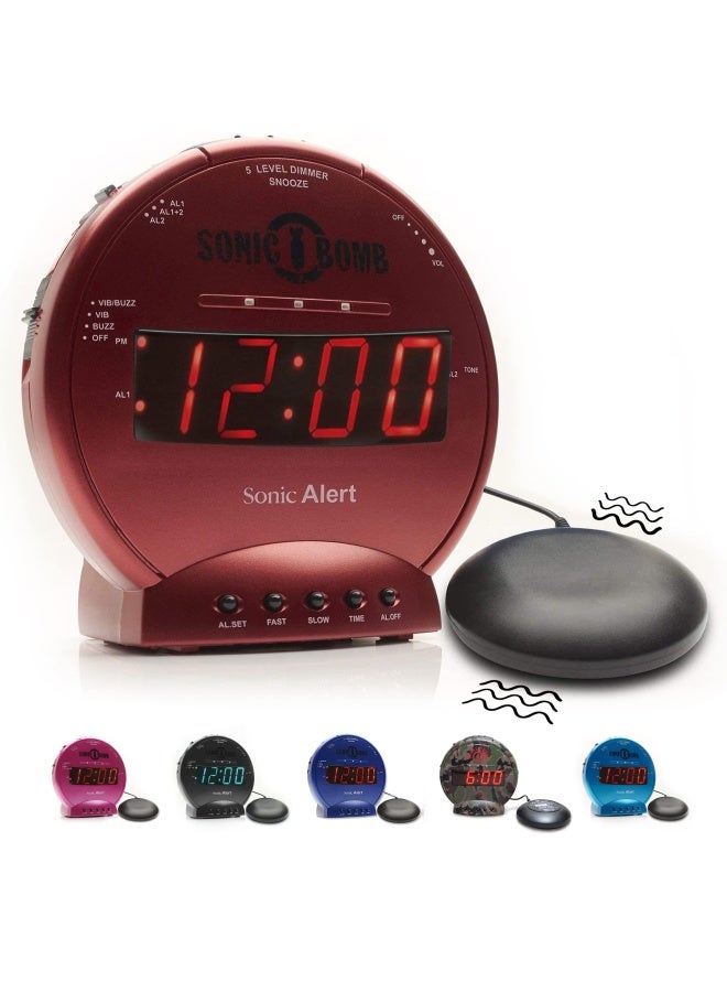 Sonic AlertThe Sonic Bomb Alarm Clock With Super Shaker Red