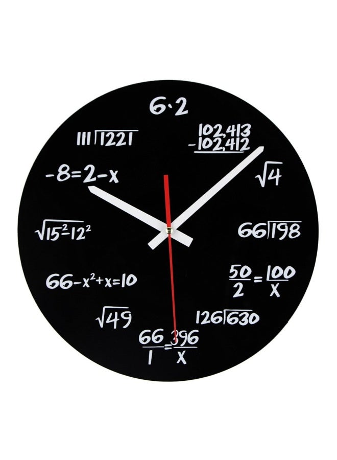 Timelike Math Clock Unique Wall Clock Modern Design Novelty Maths Equation Clock Each Hour Marked By A Simple Math Equation Black