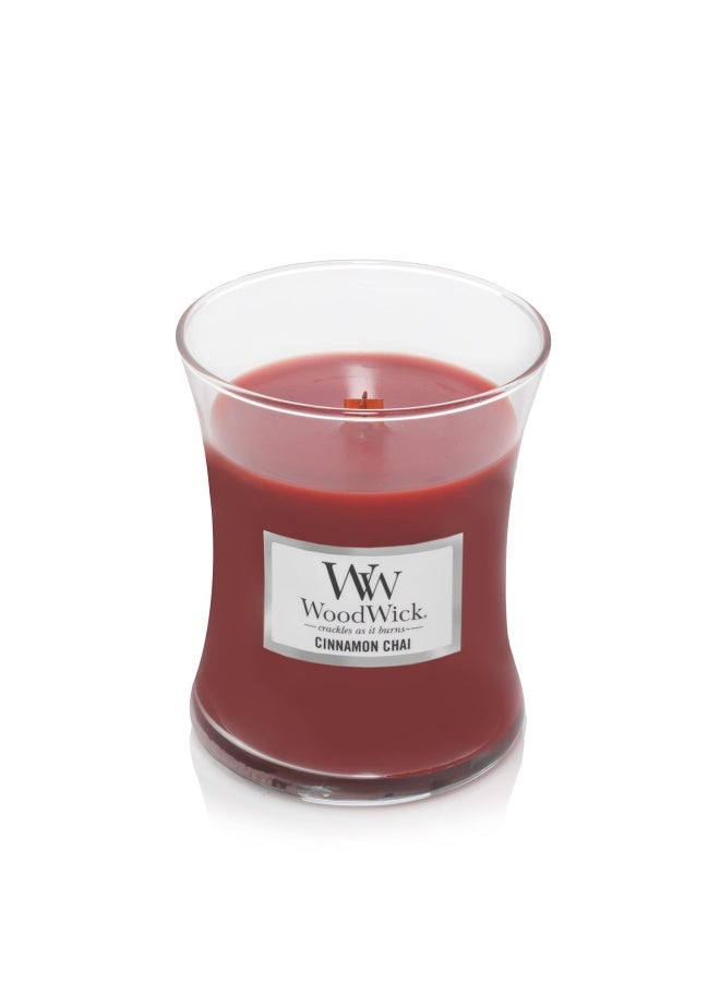 WoodWick Medium Candle-Cinnamon Chai  Red