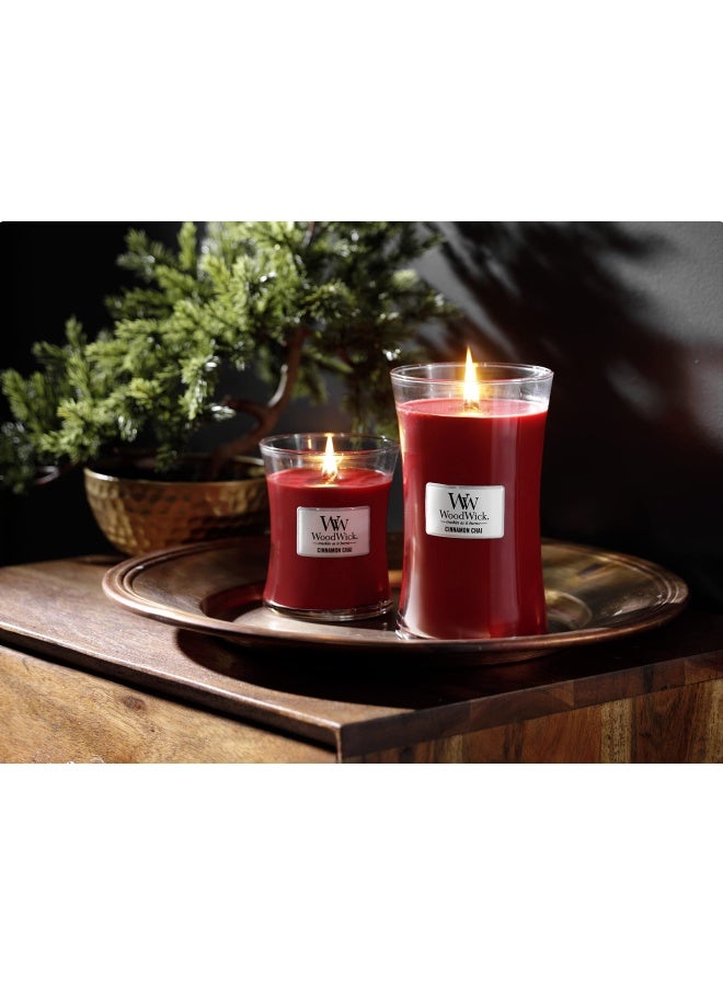 WoodWick Medium Candle-Cinnamon Chai  Red