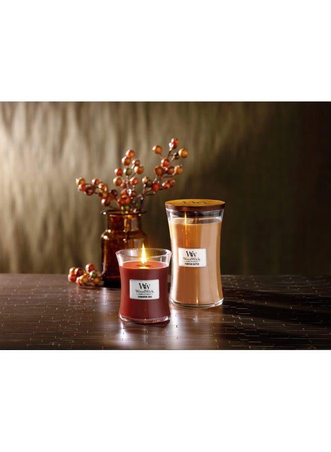 WoodWick Medium Candle-Cinnamon Chai  Red