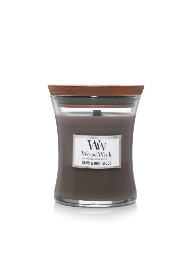 Woodwick Medium Hourglass Candle Sand Driftwood Premium Soy Blend Wax Pluswick Innovation Wood Wick Made In Usa