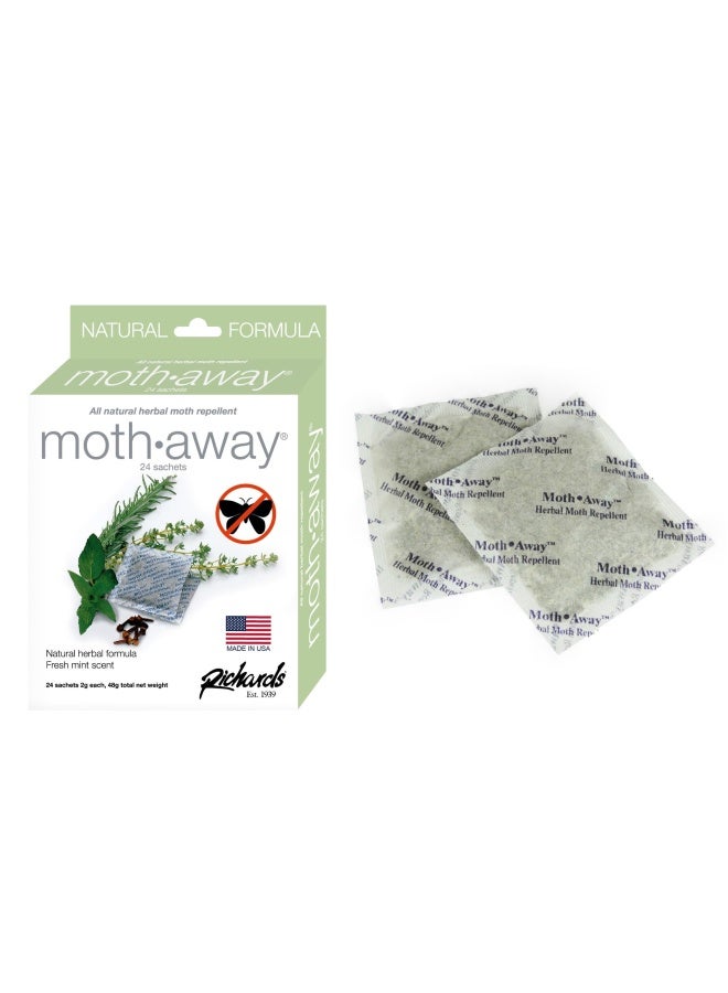 Richards Homewares Moth Away Sachets Nontoxic White 1 Pack Of 24 Sachets