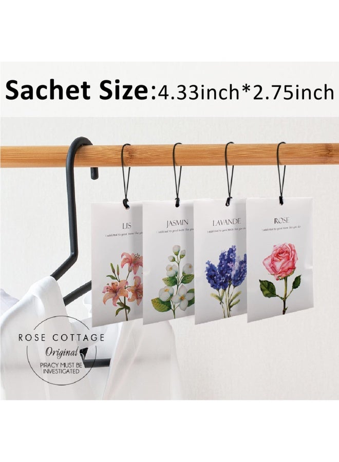 Rose Cottage 12 Packs Closet Air Deodorizer Freshener Scented Dawers Sachets Long Lasting Smell Goods For House 4 Scents