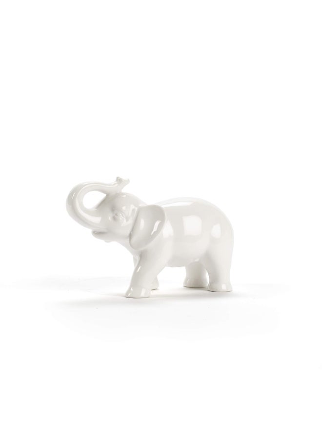 Abbott Collection Ceramic Elephant Figurine  White  Small