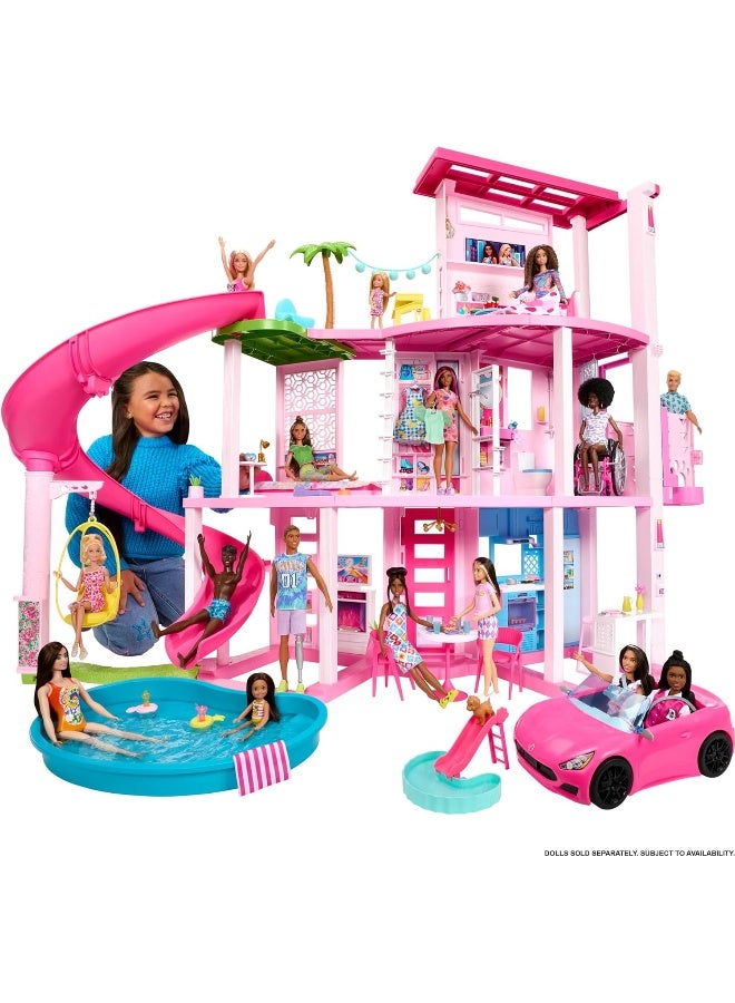 Barbie HMX10 Dollhouse Mannequin Dream House Set Spiral Design on 3 Levels and 10 Living Spaces with Over 75 Accessories, Children's Toy, From 3 Years