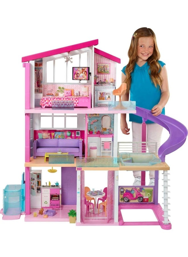 Barbie Dreamhouse Dollhouse With Pool, Slide And Wheelchair Accessible Elevator