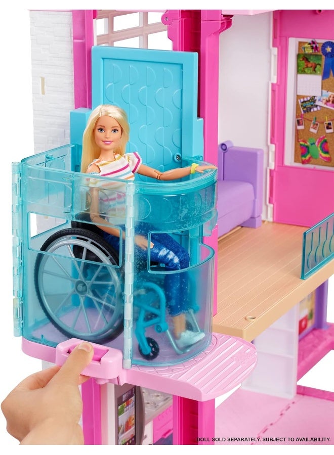 Barbie Dreamhouse Dollhouse With Pool, Slide And Wheelchair Accessible Elevator