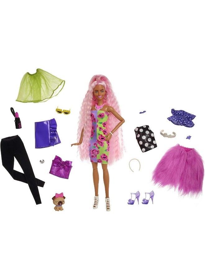 Barbie Extra Deluxe Doll & Accessories Set with Pet, Mix & Match Pieces for 30+ Looks, Multiple Flexible Joints, Gift for Kids 3 Years Old & Up