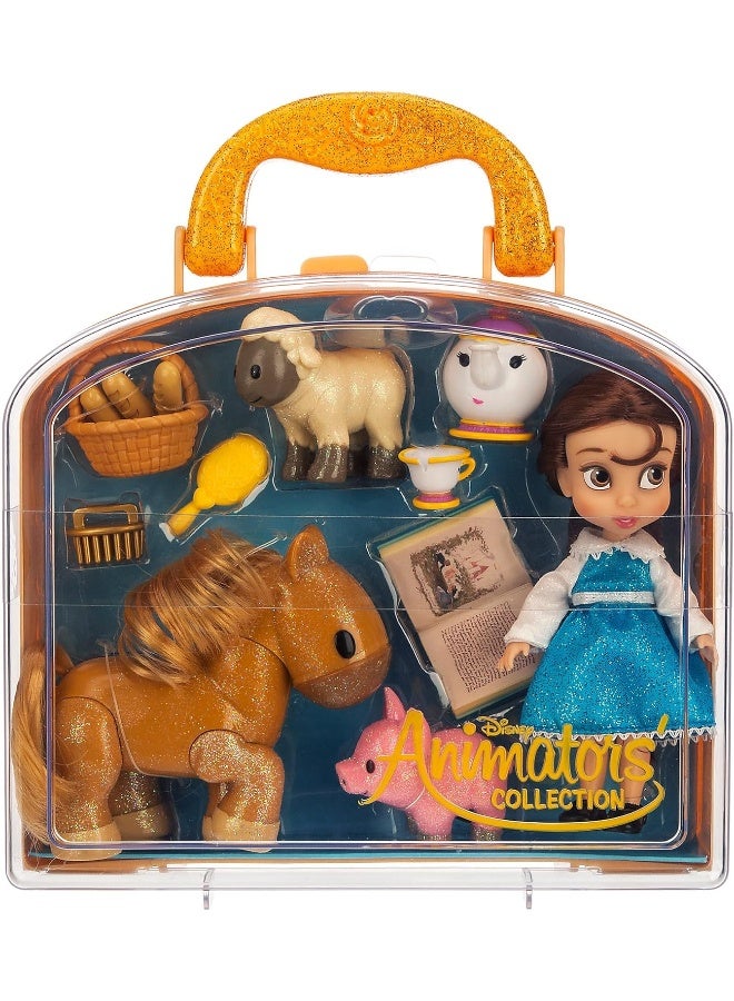 Disney Store Official Animators' Collection Belle Mini Doll Play Set 5'' Beauty and the Beast Inspired Toy with Accessories