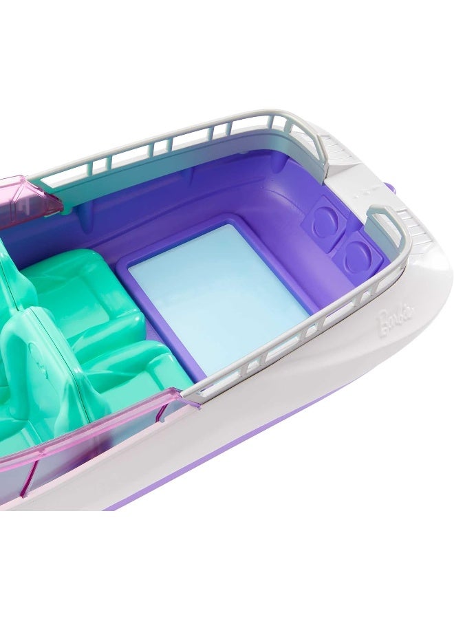 Barbie Mermaid Power Playset with 2 Barbie Dolls & 18-inch Floating Boat with See-Through Bottom, 4 Seats & Accessories