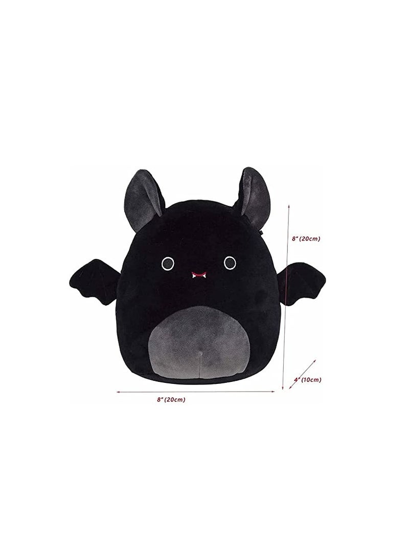 Plush Toy, Plush Bat Toy 8'' Cartoon Cotton Stuffed Animals Plush Doll,  Animal Bat-Shaped Stuffed Pillow Cushion,  Great Gift, Holiday Birthday Halloween Home Decoration (Black)