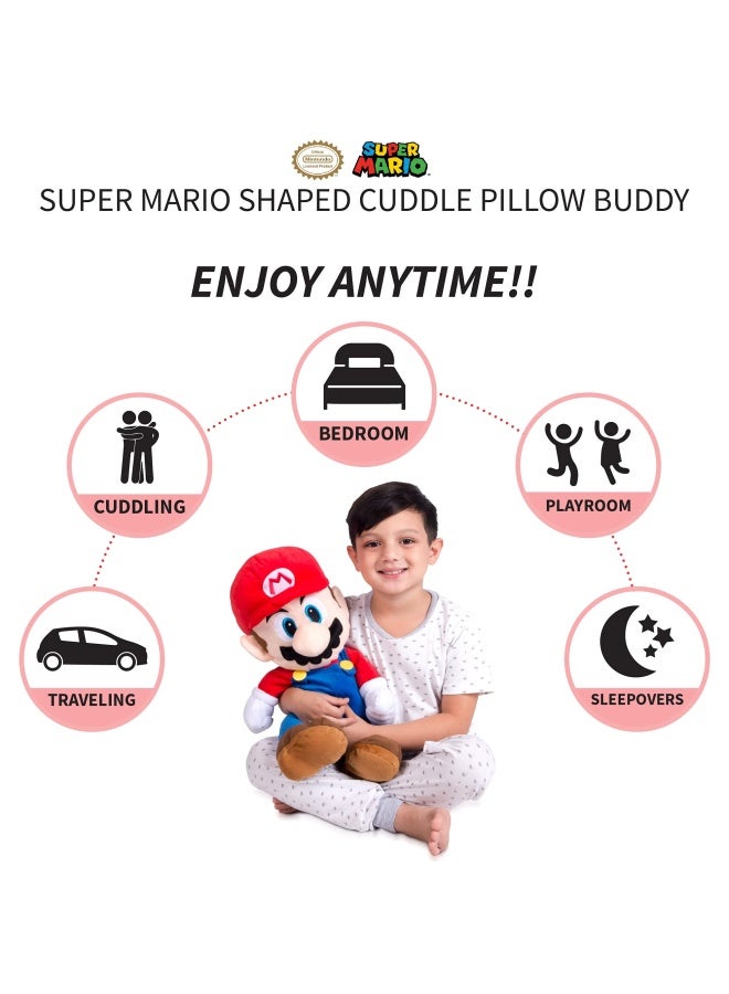 Super Mario Kids Bedding Super Soft Plush Cuddle Pillow Buddy  One Size  By Franco