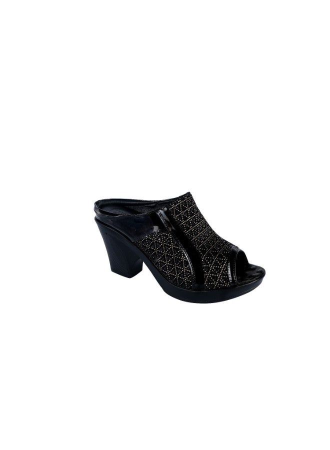 092-2354 Michelle Morgan Ladies Block  Heel Sandals 19017-6 Black