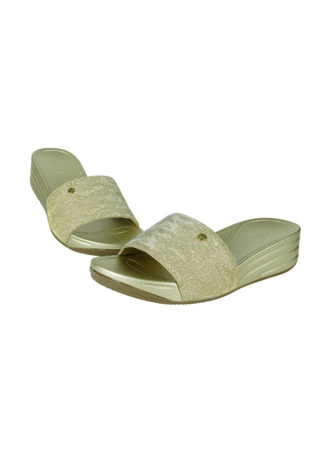 092-2634 Michelle Morgan Ladies Wedge Heel Sandals 214RJ901 Gold HN