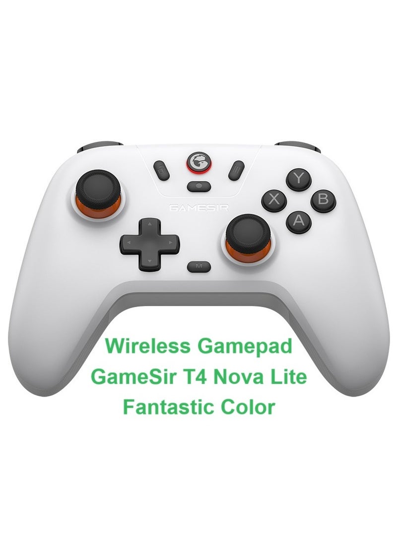 Wireless Gamepad GameSir T4 Nova Lite Fantastic Color Bluetooth Game Controller for PC, Steam, Switch, iOS, Android White