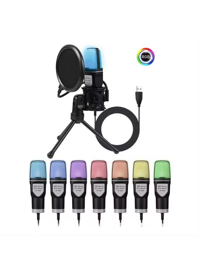 2024 SF-666R Streaming Kit Broadcasting Equipment Professional Wired USB Gaming RGB Microphone
