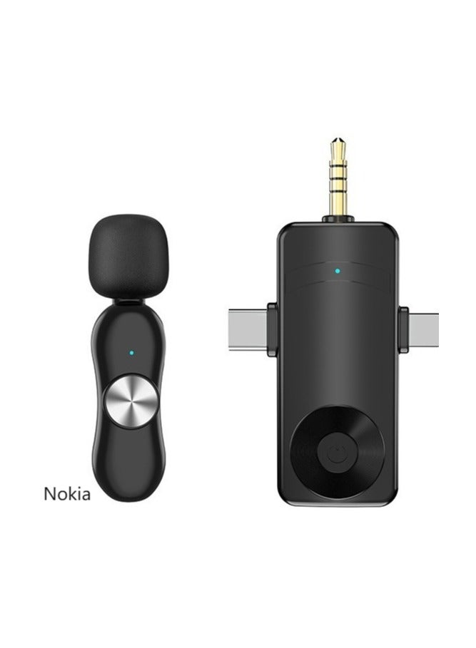 3 in 1 Interface Wireless Lavalier Microphone Recording and Noise Canceling Mini Microphone
