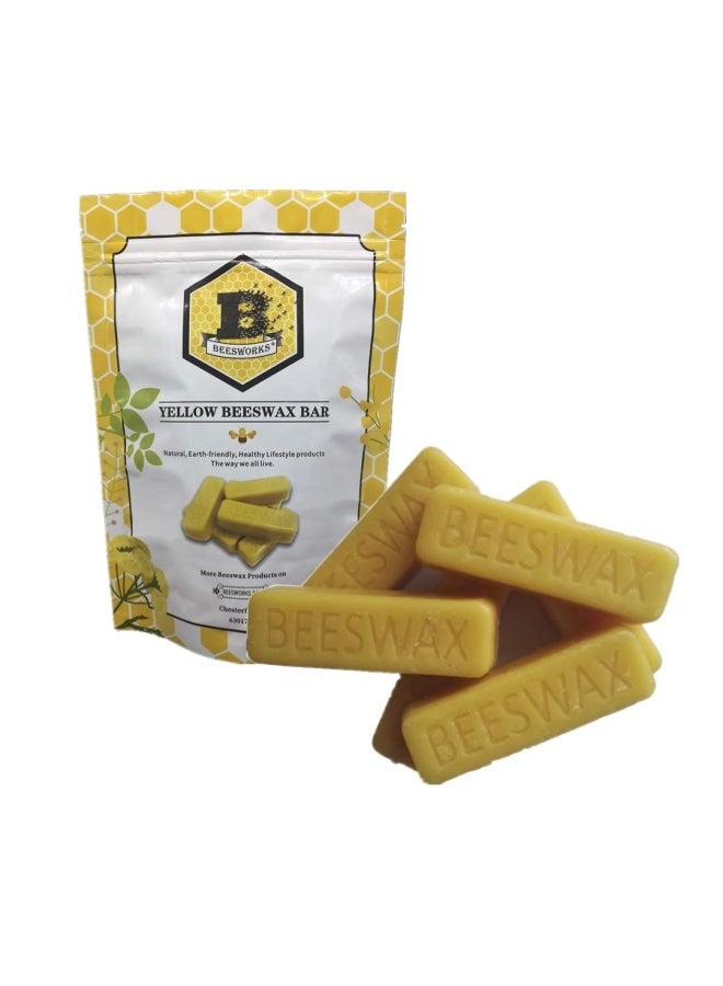 Beesworks 6 1Oz Yellow Beeswax Bars Package Of 6 1Oz Bars 6Oz 100 Pure Cosmetic Grade Premium Quality For Many Uses