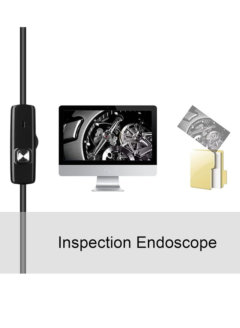 Endoscope Camera with Light, Snake Inspection Cameras for 10 m Cable, Semi-Rigid Cable Endoscope, 7.9 mm Type C Endoscope Camera Mobile Phone and 6 LEDs, USB Endoscope Camera