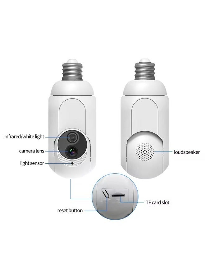 Easy and fast installation  motion detection  humanoid tracking   E27  screw  wireless  bulb security camera