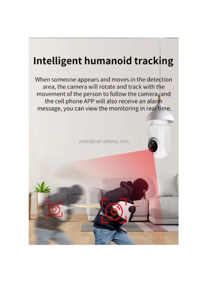 Easy and fast installation  motion detection  humanoid tracking   E27  screw  wireless  bulb security camera