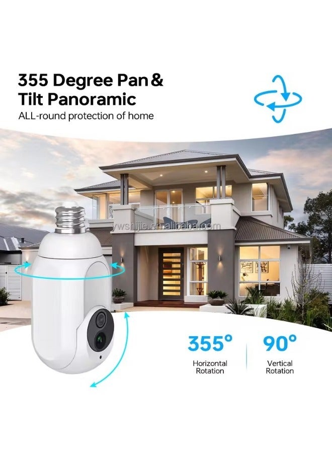 Easy and fast installation  motion detection  humanoid tracking   E27  screw  wireless  bulb security camera