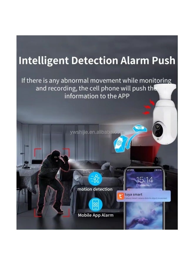 Easy and fast installation  motion detection  humanoid tracking   E27  screw  wireless  bulb security camera