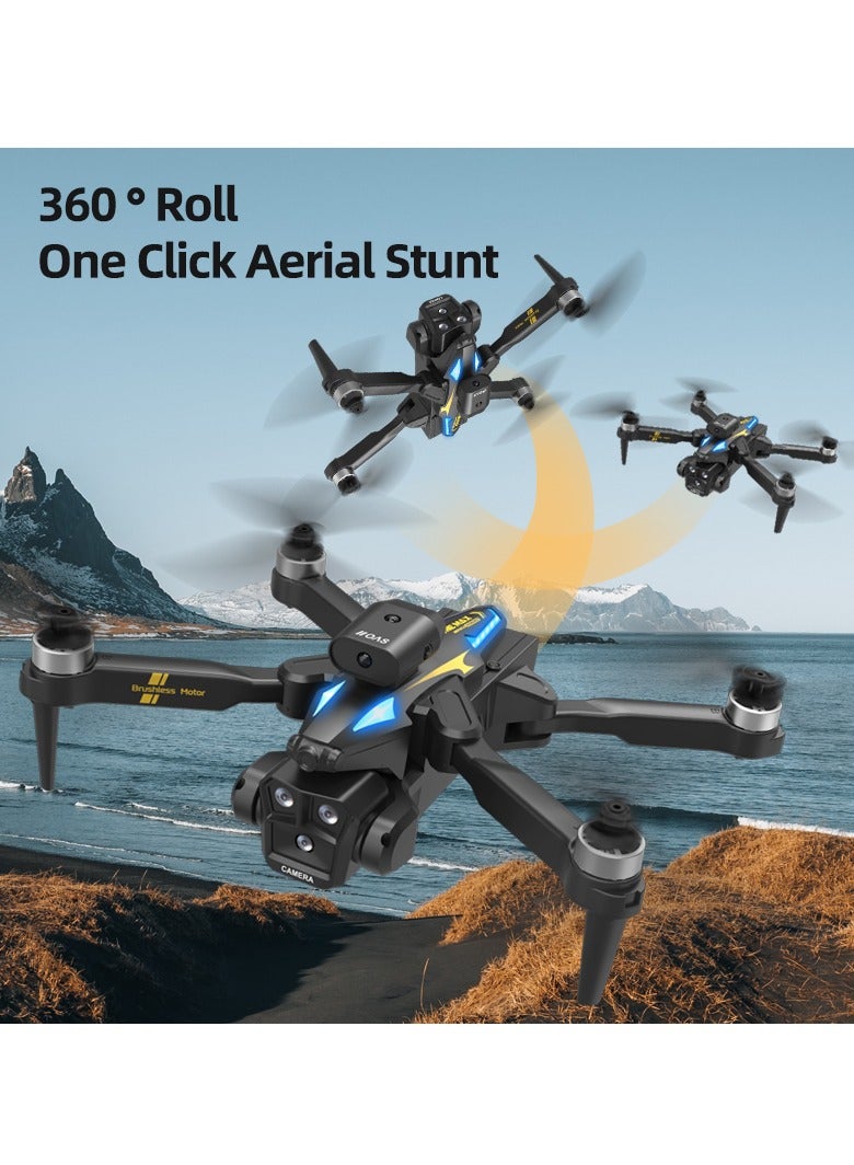 C10S Drone Profesional Dual HD 4K Camera Aerial Photography FPV Helicopters Obstacle Avoidance RC Foldable Quadcopter Toys(Black, including 3 battery)