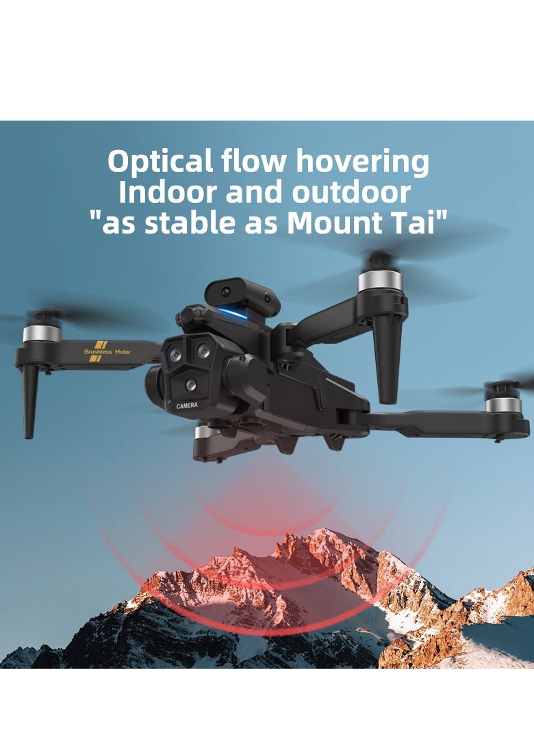 C10S Drone Profesional Dual HD 4K Camera Aerial Photography FPV Helicopters Obstacle Avoidance RC Foldable Quadcopter Toys(Black, including 3 battery)